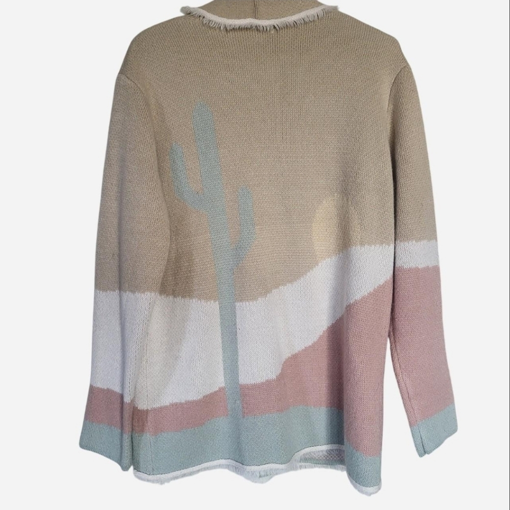 Cactus sunset pastel Open Cardigan